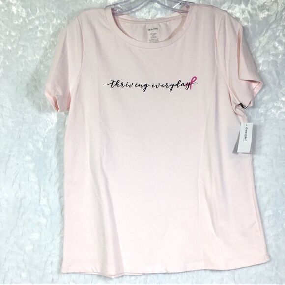 NEW thriving everyday breast cancer awareness short sleeved tee shirt NWT small - Picture 1 of 5